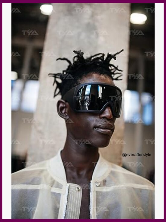 Oversized Wrap Around Sunglasses, Futuristic Shield Lens, UV Protection